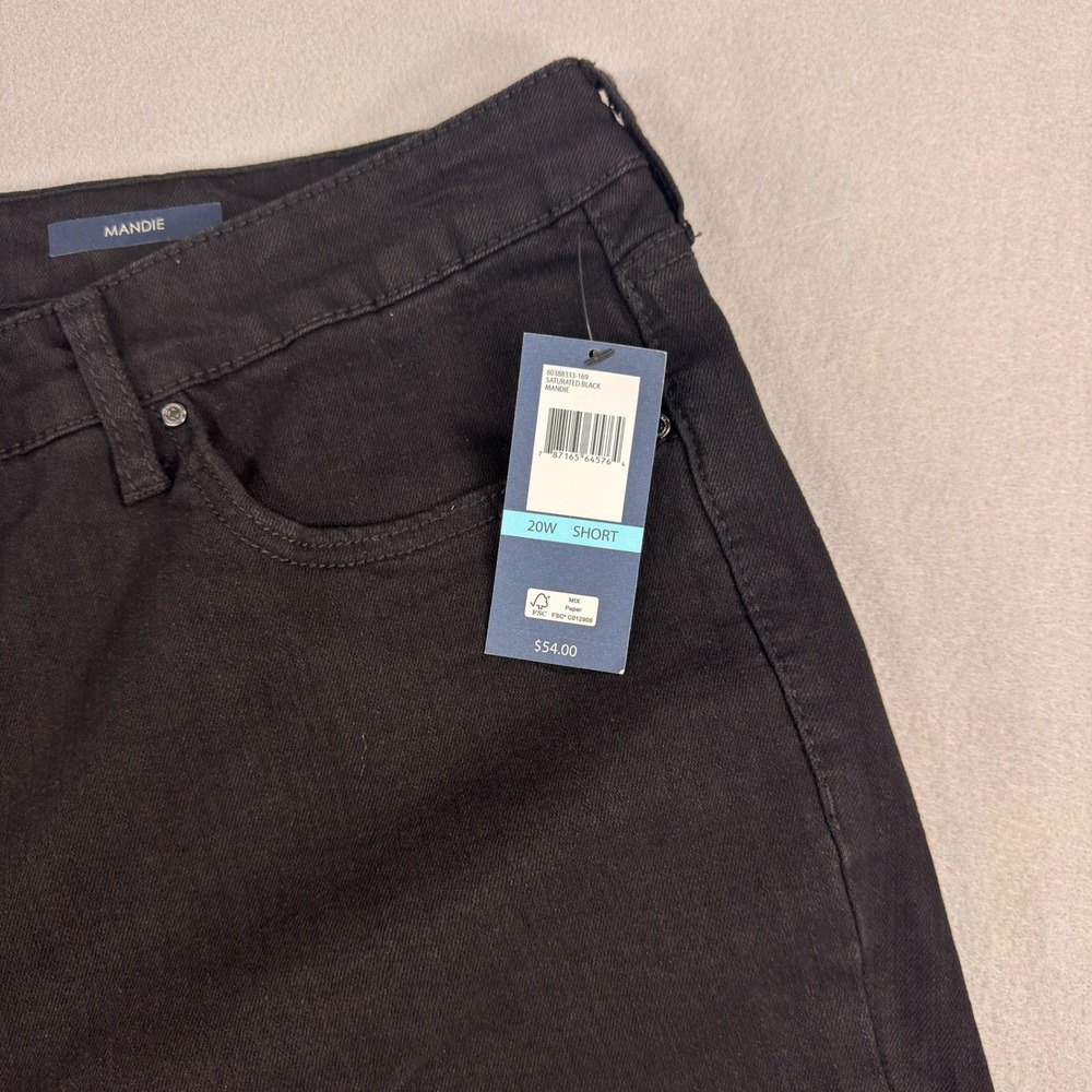 Bandolino Mandie Straight Leg Jeans Saturated Black 20WS Short Flawless Stretch - Picture 2 of 12